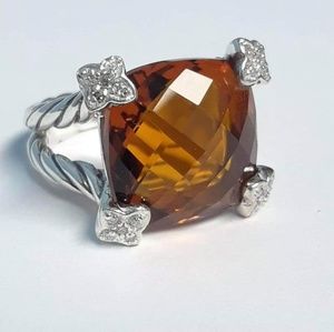 David Yurman Jewelry - David yurman sterling silver 20mm citrine diamonds David Yurman Jewelry - David yurman sterling silver 20mm citrine diamonds